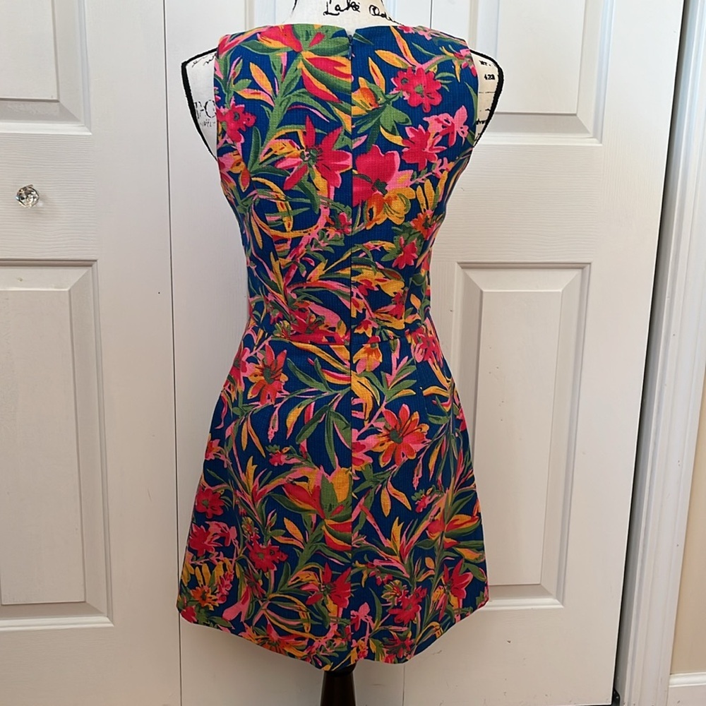 J Crew Tropical Floral Shift Dress Sz 0 - Picture 6 of 9